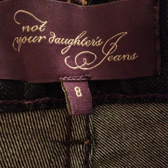 NYDJ jeans Women's Sz 8 Dark Blue Straight Leg Stretch Lift Tuck Casual Glam - Picture 11 of 11